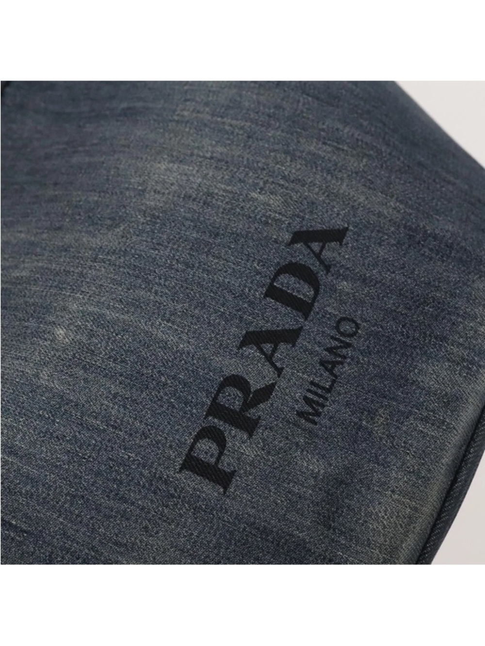 Authentic Prada Denim 2 Way Tote Bag w/ Removable Pouch - Picture 11 of 16